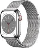 Подробнее о Apple Watch Series 8 GPS + Cellular 41mm Silver S. Steel Case w. Milanese Loop Silve MNJ73/MNJ83