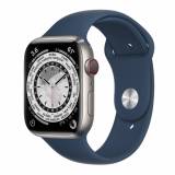 Подробнее о Apple Watch Series 7 45mm Silver Titanium Case w. Clover Sport Band (ML8W3 + MKUNA3)