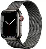 Подробнее о Apple Watch Series 7 GPS + Cellular 41mm Graphite Stainless Steel Case with Graphite Milanese Loop MKHK3,MKJ23