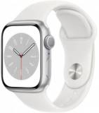 Подробнее о Apple Watch Series 8 GPS 41mm Silver Aluminum Case with White S. Band M/L MP6M3