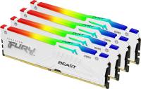 Подробнее о Kingston FURY Beast White RGB XMP DDR5 128GB (4x32GB) 5200MHz CL40 Kit KF552C40BWAK4-128