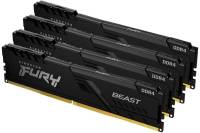 Подробнее о Kingston FURY Beast Black XMP DDR4 64GB (4x16GB) 3200MHz CL16 Kit KF432C16BBK4/64