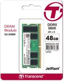 Подробнее о Transcend So-Dimm JetRam DDR5 48GB 5600MHz CL46 JM5600ASE-48G