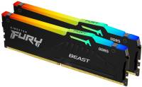 Память Kingston FURY Beast Black RGB EXPO DDR5 128GB (2x64GB) 5600MHz CL40 Kit KF556C40BBAK2-128