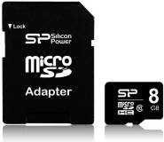 Подробнее о Silicon Power MicroSDHC 8GB + adapter SP008GBSTH010V10SP