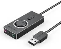 Аудиокарта Vention USB External Sound Card USB to 3.5mm Audio Adapter USB to Earphone Microphone for Macbook Computer Laptop PS4 Sound Card CDRB