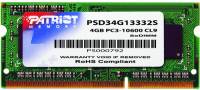 Подробнее о Patriot So-Dimm DDR3 4Gb 1333MHz CL9 PSD34G13332S