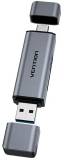 Картридер Vention USB 3.0 AM/USB-C to SD+TF Gray Dual Drive Letter Aluminum Alloy CLLH0