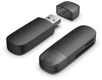 Картридер Vention USB 3.0 to SD+TF Black Dual Drive Letter CLGB0