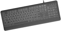 Клавиатура Gembird Slim Multimedia White Backlight USB Black KB-UML-04-CYRL