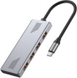 Разветвитель Gembird USB-C 4-in-1 4xUSB 3.2 silver UHB-CM-U310-A4-01