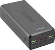 Павербанк SBS 30000mAh 20W PD,QC, 2xUSB-A, 2xUSB-C Black TTBB30000PD20K