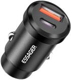 Зарядка ESSAGER 1xUSB-C 30W + 1xUSB black ECCAC-TL01