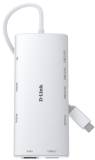 Разветвитель Dlink USB-C 10-in-1 2xHDMI + 1xRJ45 1000Mbps + 2xUSB-C + DUP-A01