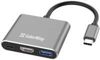 Разветвитель ColorWay USB-C 3-in-1 USB 3.0 + HDMI 4K + USB-C PD100W CW-HUB08