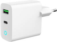 Зарядка Gembird 1xUSB-A + 1 Type-C (PD20Вт + QC3.0 18Вт) white TA-UC-PDQC20L-W-01