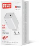 Зарядка ColorWay GaN Mini 45W PD Port PPS USB-C white CW-CHS057PD-WT