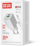 Зарядка ColorWay GaN Mini 35W PD Port PPS USB (Type-C PD + USB QC4. CW-CHS055PDC-WT