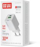 Зарядка ColorWay GaN Mini 30W PD Port PPS USB (Type-C PD + USB QC4. CW-CHS053PD-WT