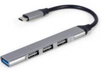 Разветвитель Gembird USB-C to 1xUSB 3.1 + 3xUSB 2.0 silver UHB-CM-U3P1U2P3-03