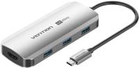 Разветвитель Vention USB 3.1 Type-C to HDMI 4K60Hz/USB 3.0x3/PD 100W 5- TQDHB