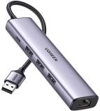 Разветвитель Ugreen USB 3.0 to 3хUSB 3.0/Type-C+RJ45(1000M) Ethernet 5 60554