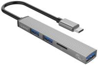 Разветвитель ORICO USB-A to USB3.0, 2xUSB2.0, TF (AH-A12F-GY-BP) CA913770