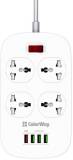 Фильтр ColorWay 4 розетки/4USB White 1.8м (1QC3.0 + 3 AUTO ID) CW-CHU44QW