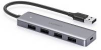 Разветвитель Ugreen 4-port 0.15m USB 3.0 Active Metal Plated Shell Ult 50985