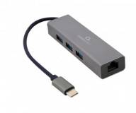 Разветвитель CABLEXPERT Type-С to Gigabit Ethernet, 3 Ports USB 3.1 Gen1 ( A-CMU3-LAN-01