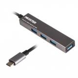 Разветвитель Maxxter USB 3.0 Type-C 4 ports grey HU3С-4P-02