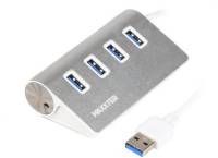 Разветвитель Maxxter USB 3.0 Type-A 4 ports silver HU3A-4P-01