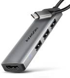 Разветвитель AXAGON USB-C to 3xUSB-A + HDMI 0.15m gray HMC-H3A