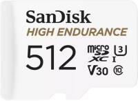 Флеш-карта SanDisk 512GB microSDXC High Endurance UHS-I U3 V30 + SD a SDSQQNR-512G-GN6IA