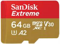 Флеш-карта SanDisk 64GB microSD class 10 UHS-I U3 Extreme SDSQXAH-064G-GN6MA