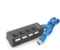 Разветвитель VOLTRONIC USB 3.0 to 4xUSB with switches YT-3H4S/1TB