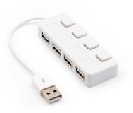 Разветвитель VOLTRONIC USB 2.0 to 4xUSB with LED buttons white YT-H4L-W