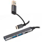 Разветвитель Maxxter USB-C + USB-A to 1xUSB 3.0 + 2xUSB 2.0 + 1xUSB-C HU3C-4P1CN-01