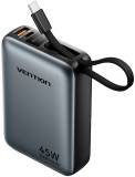 Павербанк Vention 20000 mAh 45W Mini with Built-in USB-C Cable Gray FHGH0