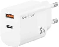 Зарядка Grand-X GaN 1xUSB-C + 1xUSB QC3.0 36W white CH-360W