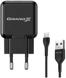 Зарядка Grand-X USB 5V 2.1A + cable USB to USB-C black CH-03T