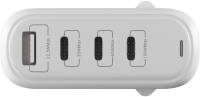 Зарядка Globex GaN 1xUSB + 3xUSB-C 120W FastPower white GaN120WA3C