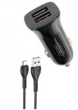 Зарядка XO TZ10 2.4A/2 USB + Micro USB Black XO-TZ10-MC-BK
