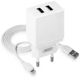 Зарядка XO L75 2USB/2.4A + Lightning  White XO-L75-L