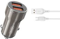 Зарядка XO CC48 2.4A/2 USB + microUSB Grey XO-CC48m-GR