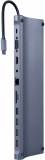 Разветвитель CABLEXPERT USB-C 9-in-1 (USB-hub + HDMI/VGA/PD/CR/LAN/3.5mm) A-CM-COMBO11-01