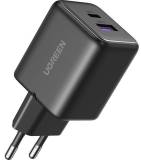 Зарядка Ugreen USB + USB-C GaN 30W X516 black 65014