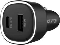 Зарядка Canyon 1xUSB + 1xUSB-C PD48W black CNE-CCABR3AC