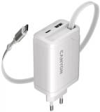 Зарядка Canyon 1xUSB-C PD65W + 1xUSB QC3.0 + cable USB-C to USB-C CNS-CURC65ACW