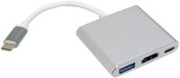 Разветвитель Patron USB-C to HDMI + USB 3.0 + USB-C 0.1m silver ADAPT-PN-TYPE-C-HUB